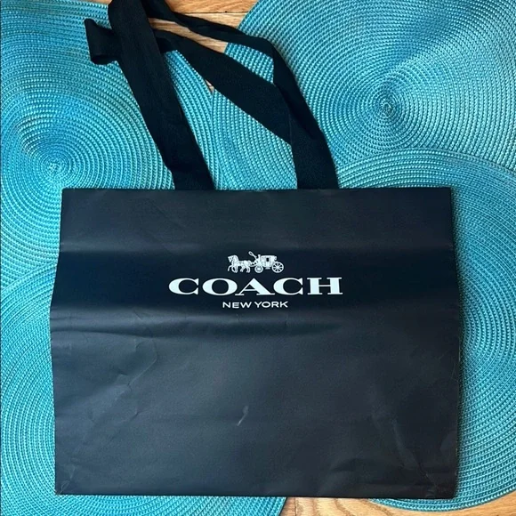 Coach Black Paper Shopping Bag – Authentic Boutique Packaging - Picture 2 of 7